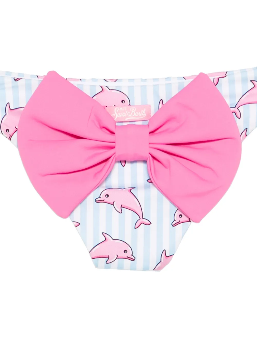 MC2 Saint Barth Kids Madame bikinislip met dolfijnprint en strik Wit