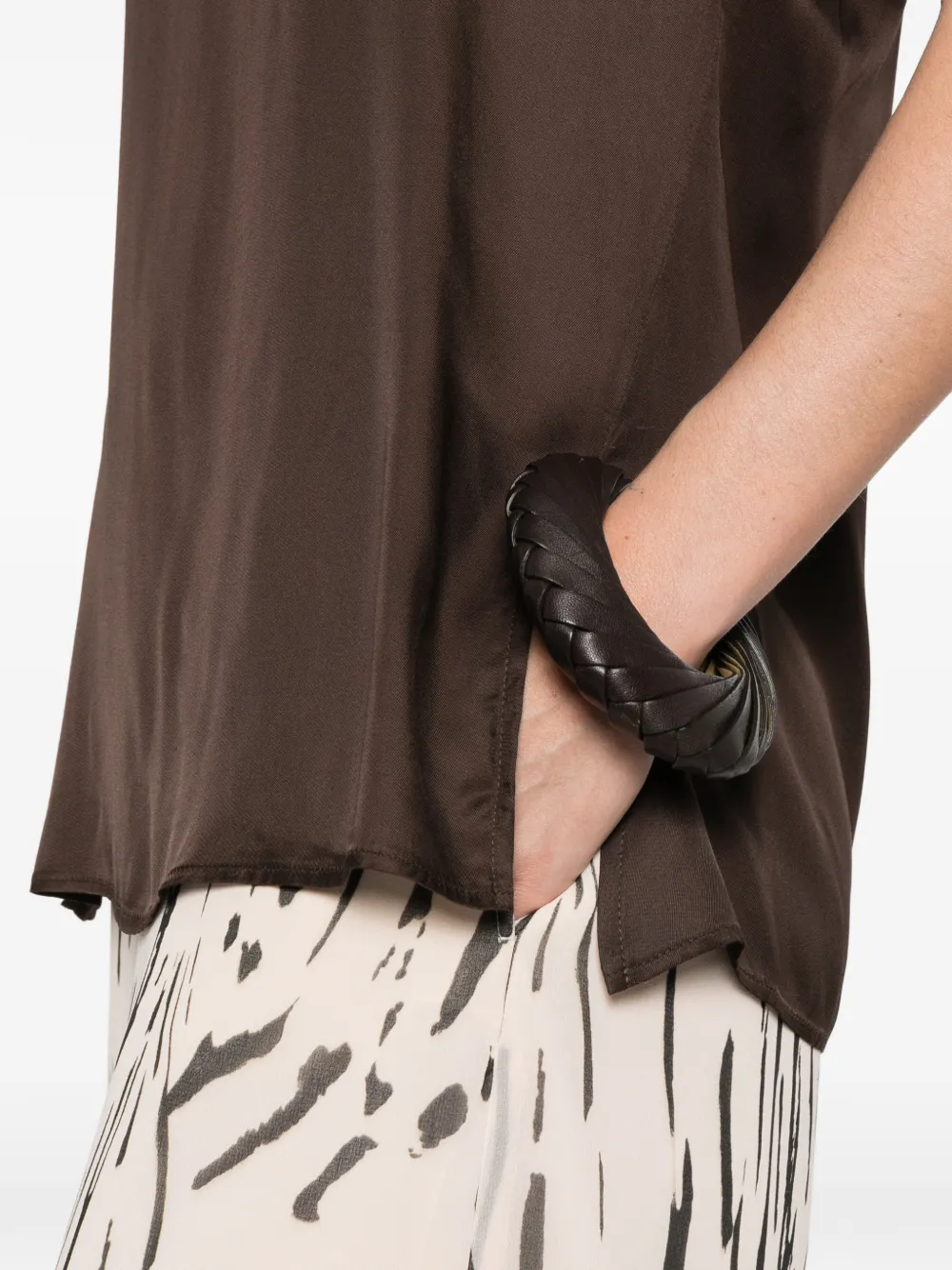 Pennyblack Top met V-hals en zijsplit Bruin