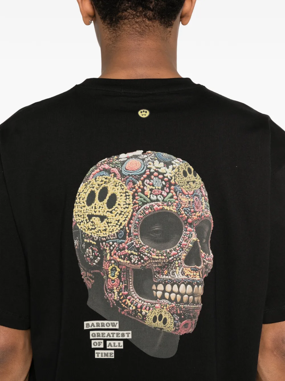BARROW T-shirt met doodskopprint Zwart