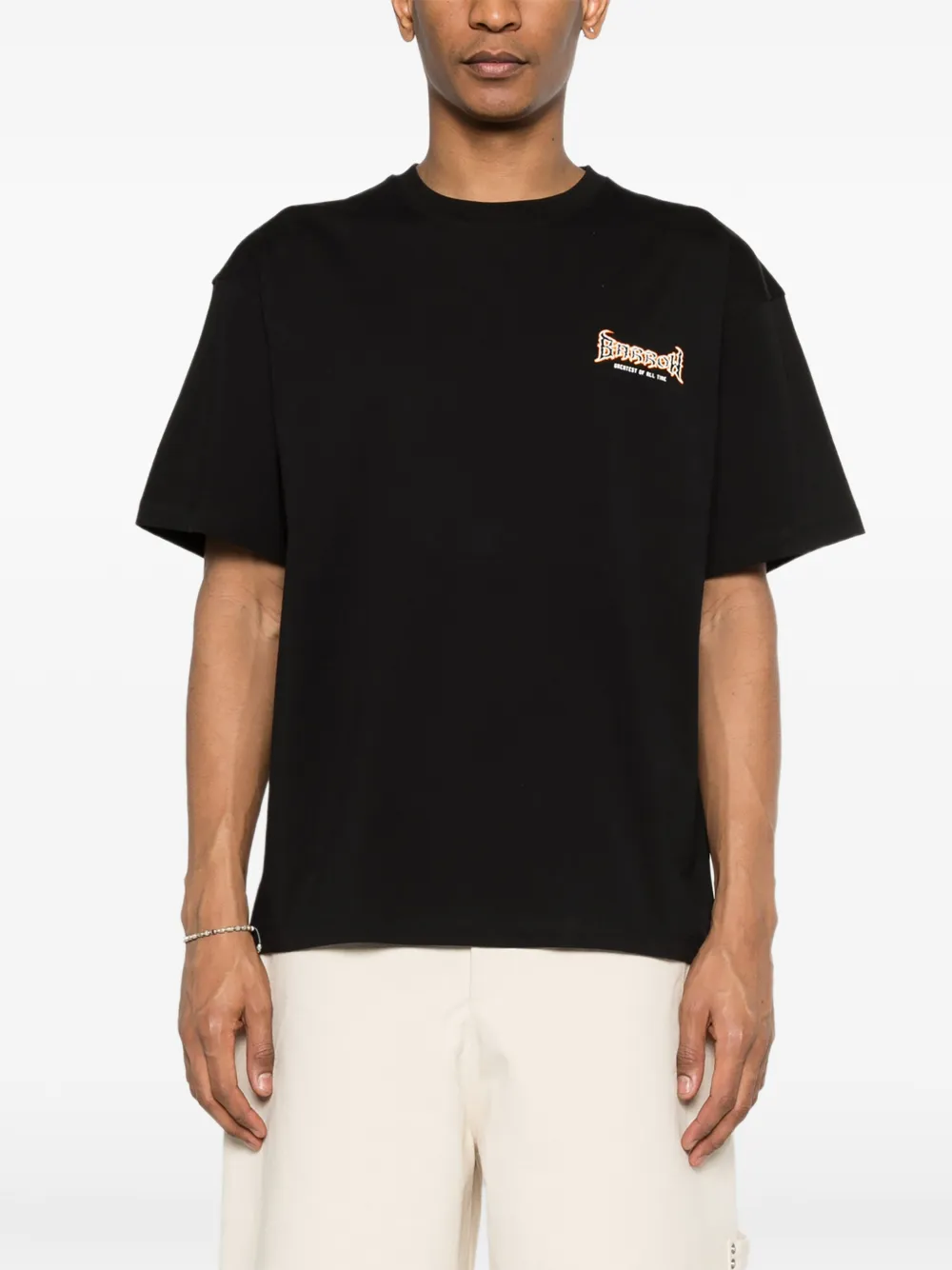 BARROW T-shirt met doodskopprint Zwart