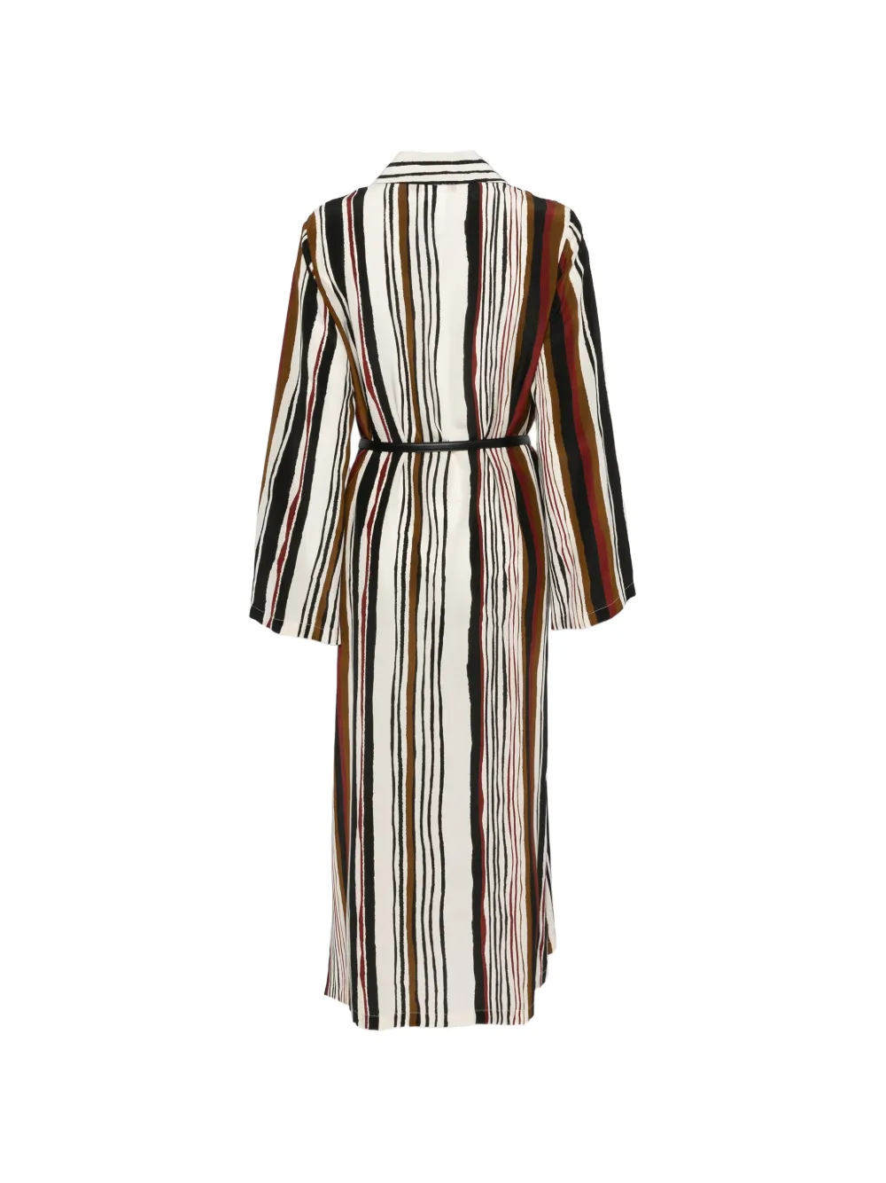 Max Mara Vanesio gestreepte midi-jurk met ceintuur Beige