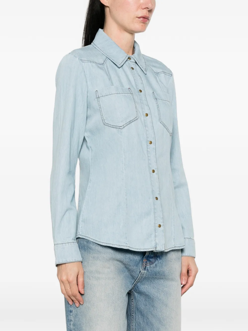  Pennyblack Buttoned Pocket Shirt - Blue 