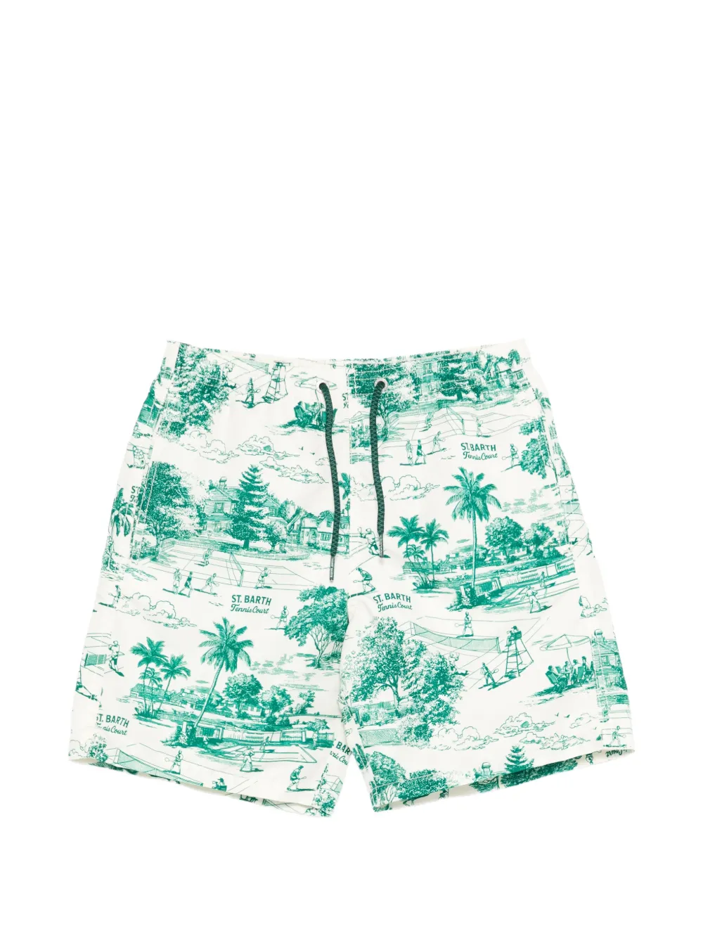 MC2 Saint Barth Kids drawstring graphic swim shorts - Bianco