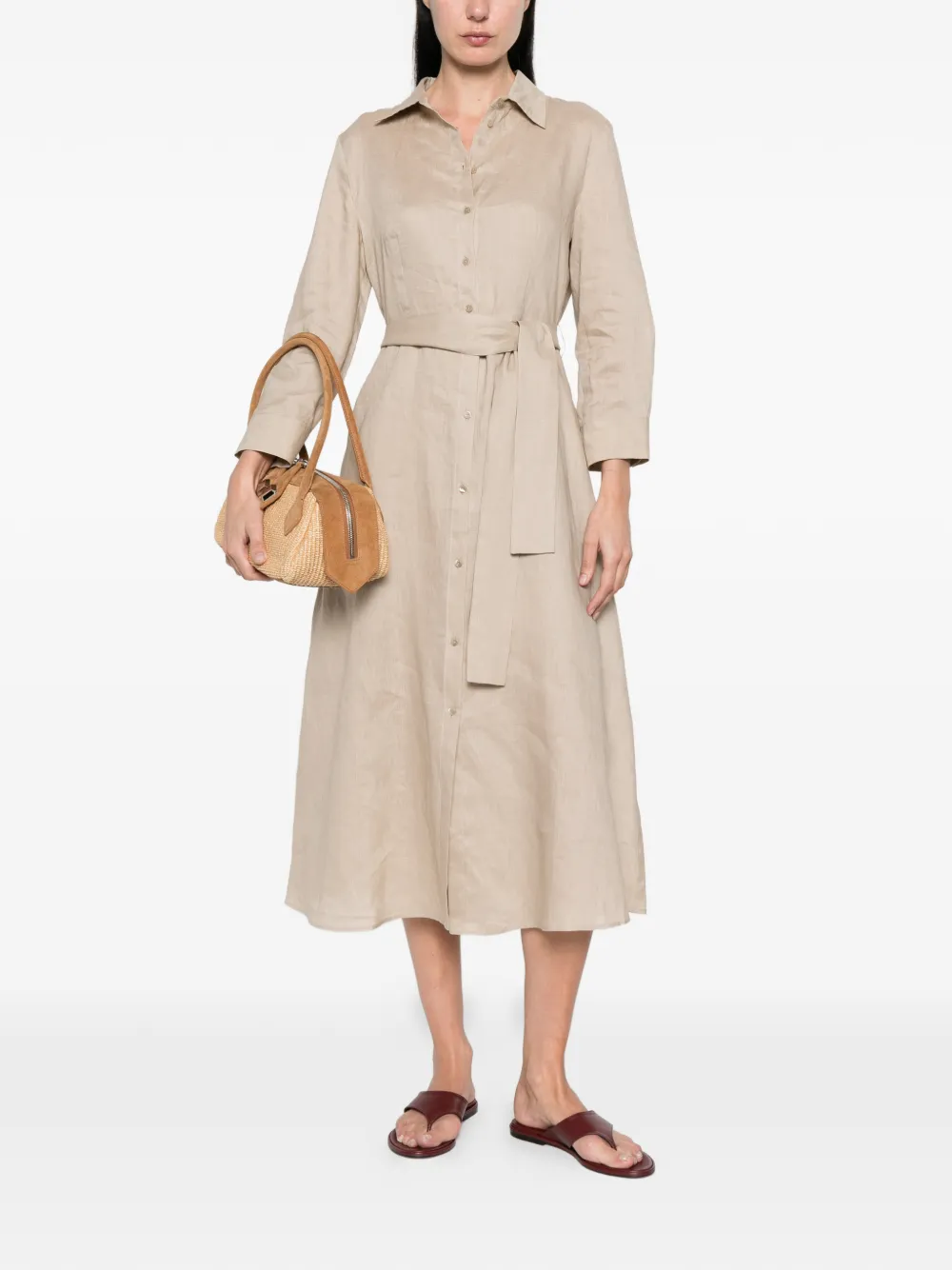 Pennyblack Midi-jurk met gestrikte taille Beige