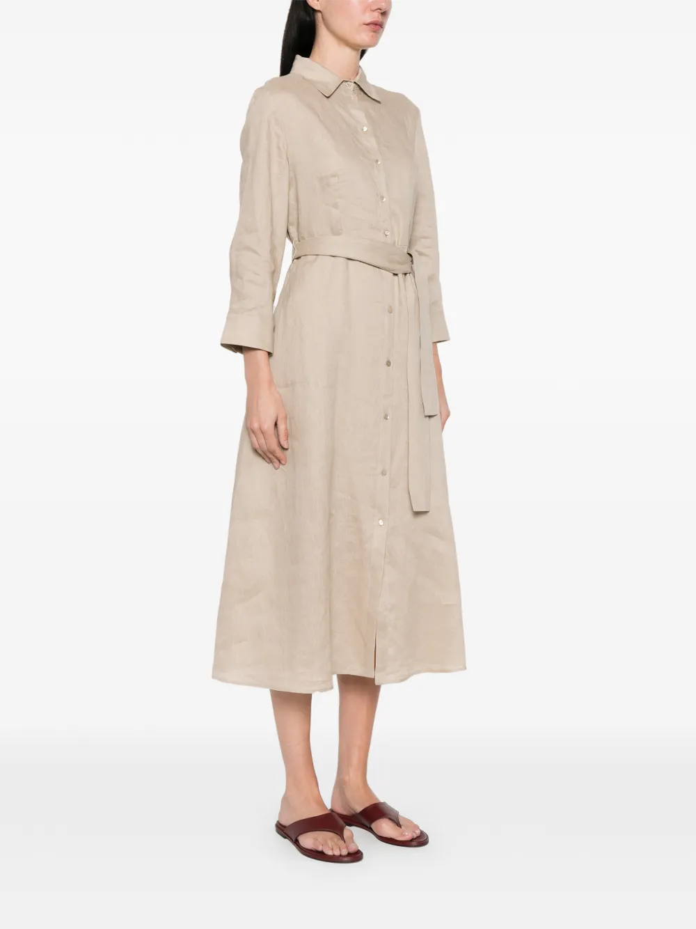 Pennyblack Midi-jurk met gestrikte taille Beige