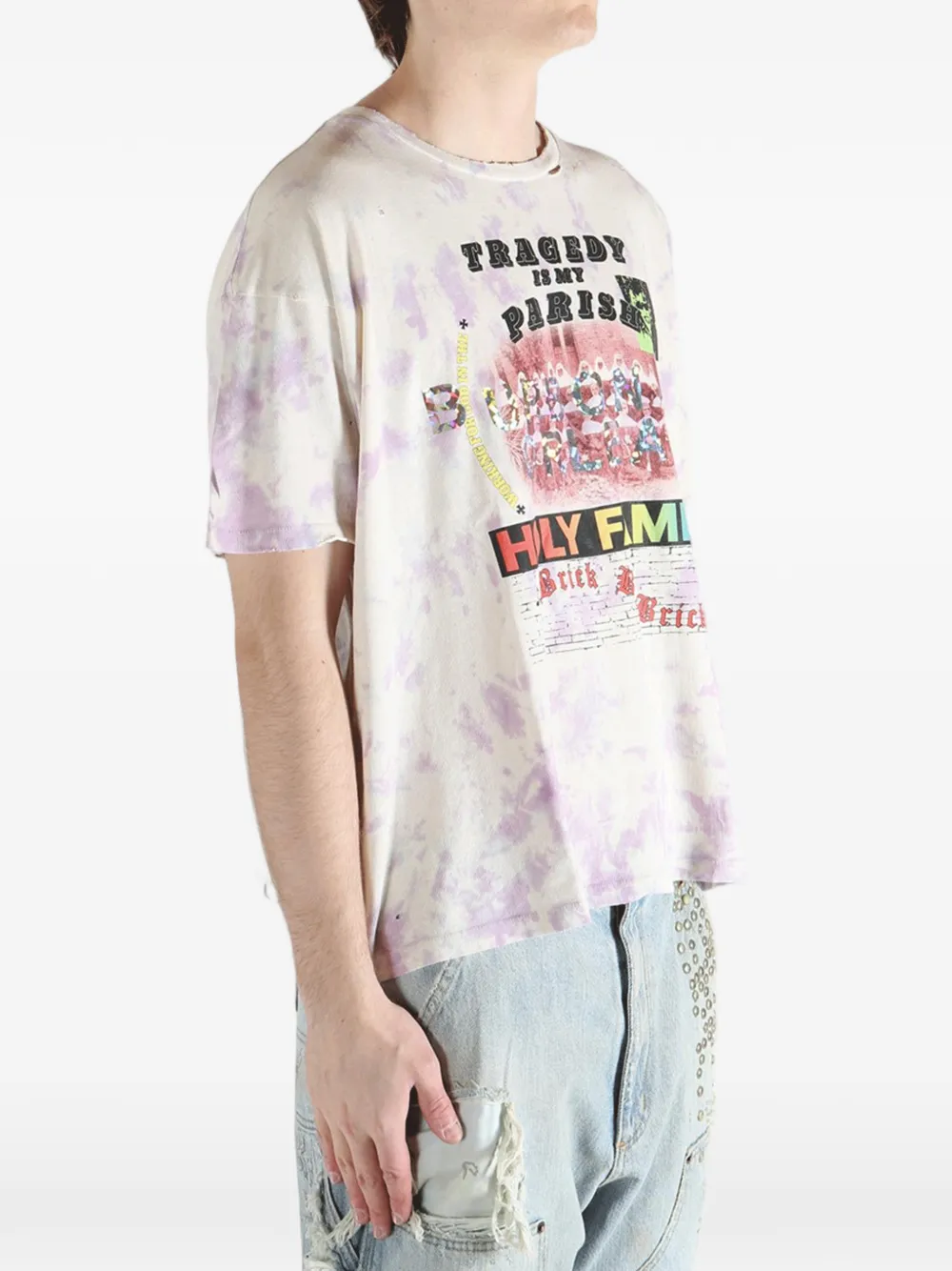  Paly Hollywood Tie-dye Graphic T-shirt - Neutrals 
