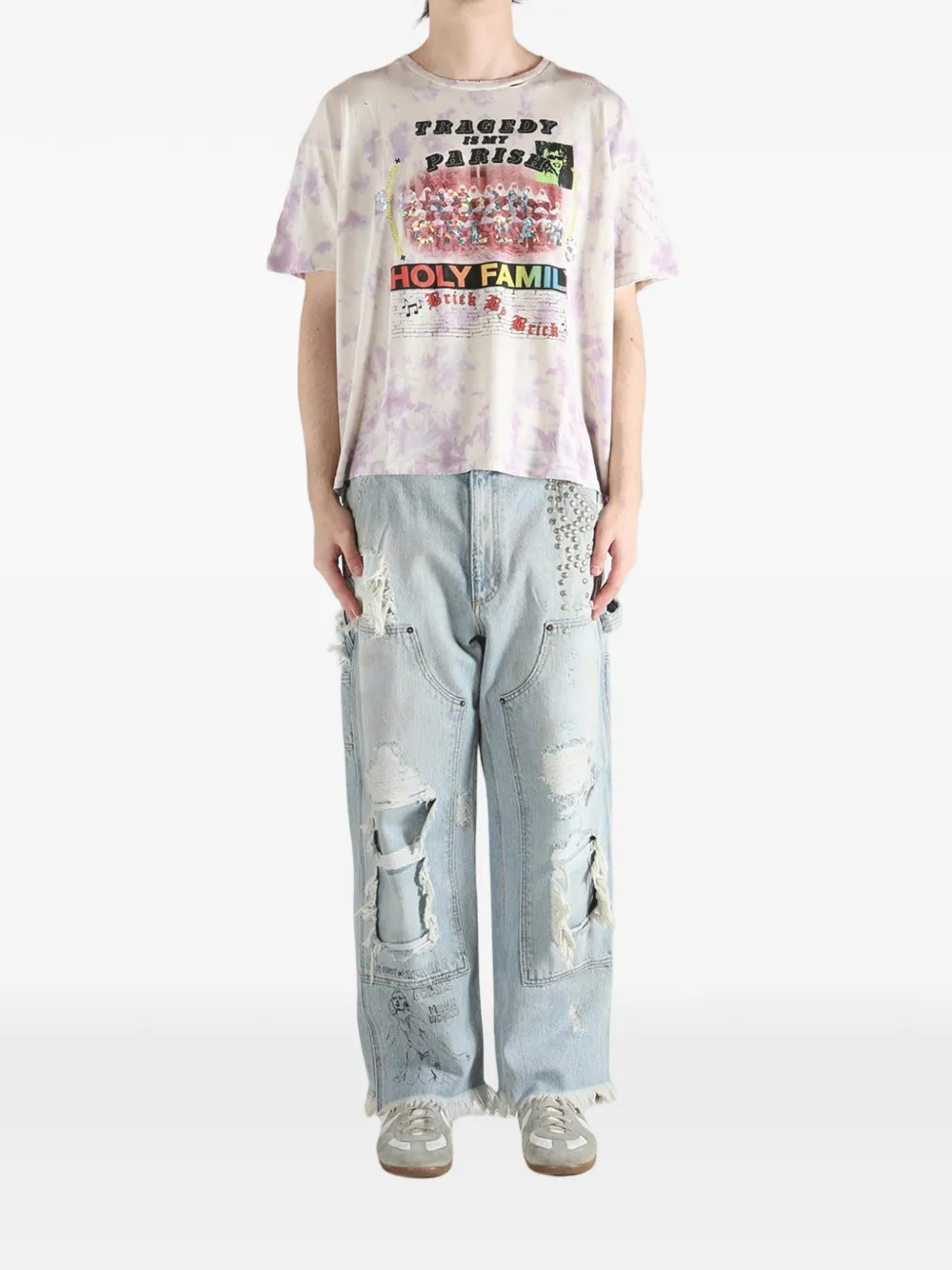  Paly Hollywood Tie-dye Graphic T-shirt - Neutrals 