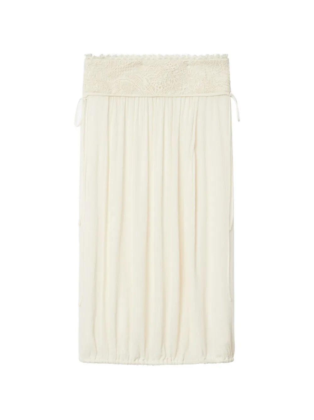 ISABEL MARANT Nilma lace-trim silk skirt - Neutrals