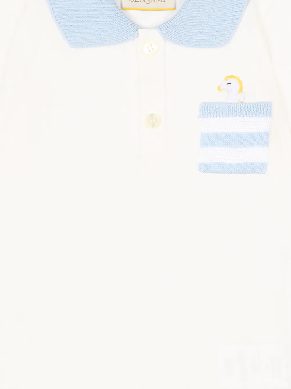 Seahorse-Embroidered Romper