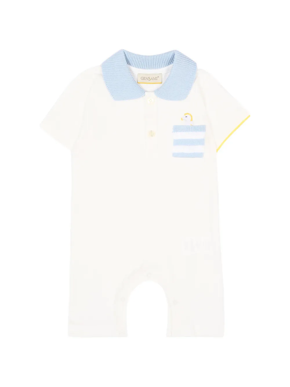 Gensami kids seahorse-embroidered romper - Bianco