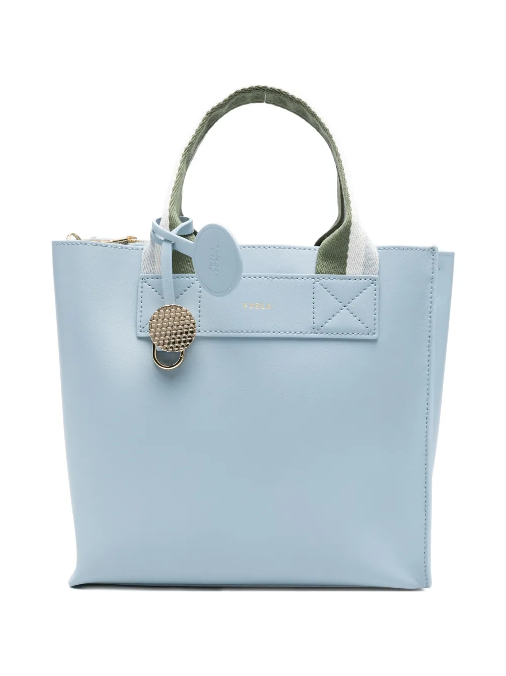Furla Small Divide It Round-charm Tote Bag In Blue