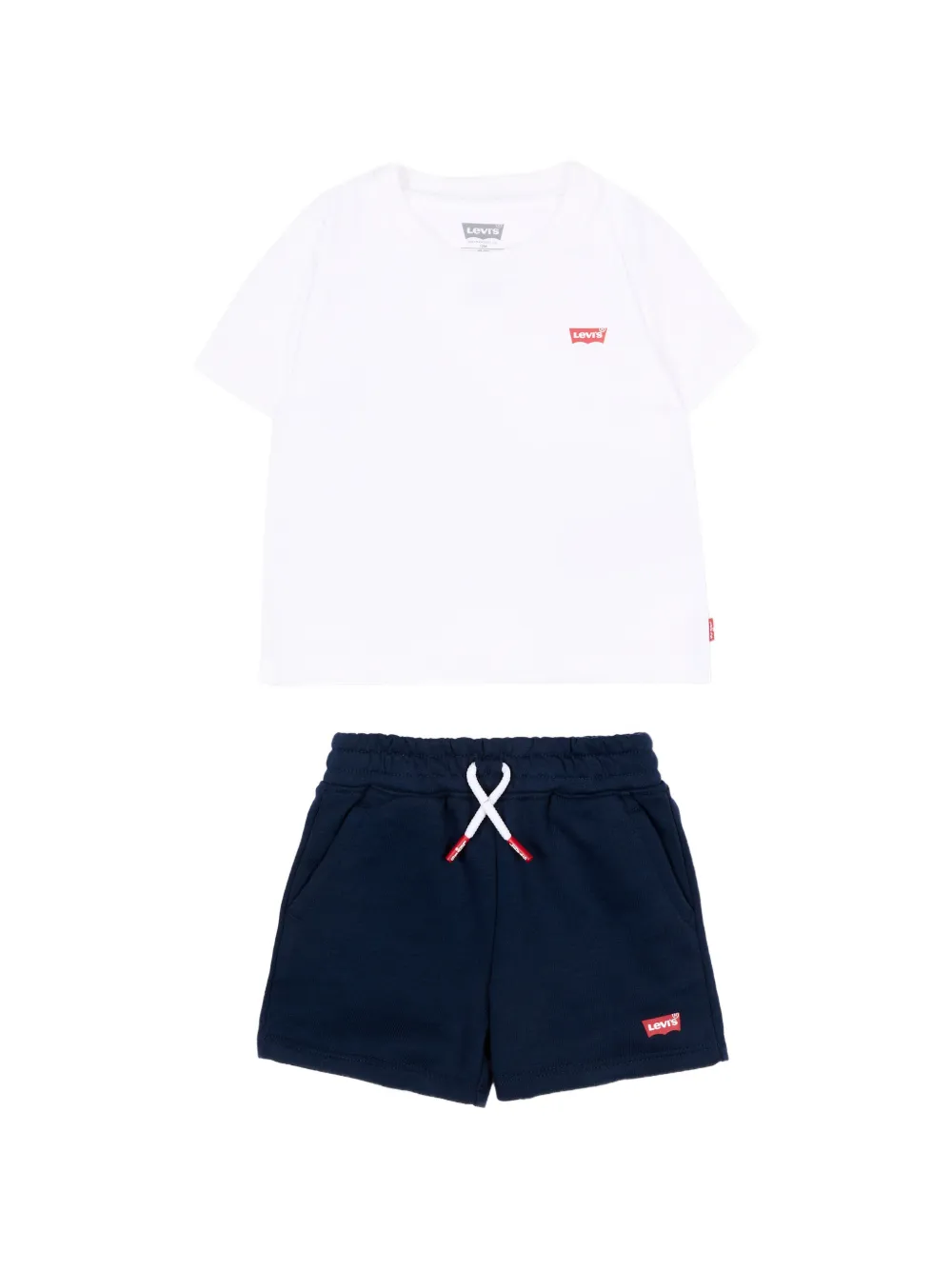 Levi's Kids drawstring short set - Bianco