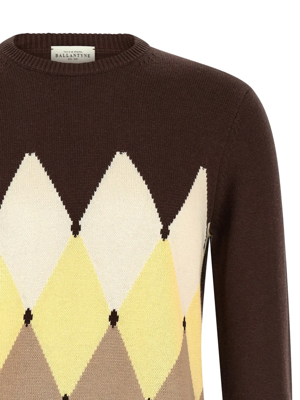 Ballantyne Trui met argyle jacquard Bruin