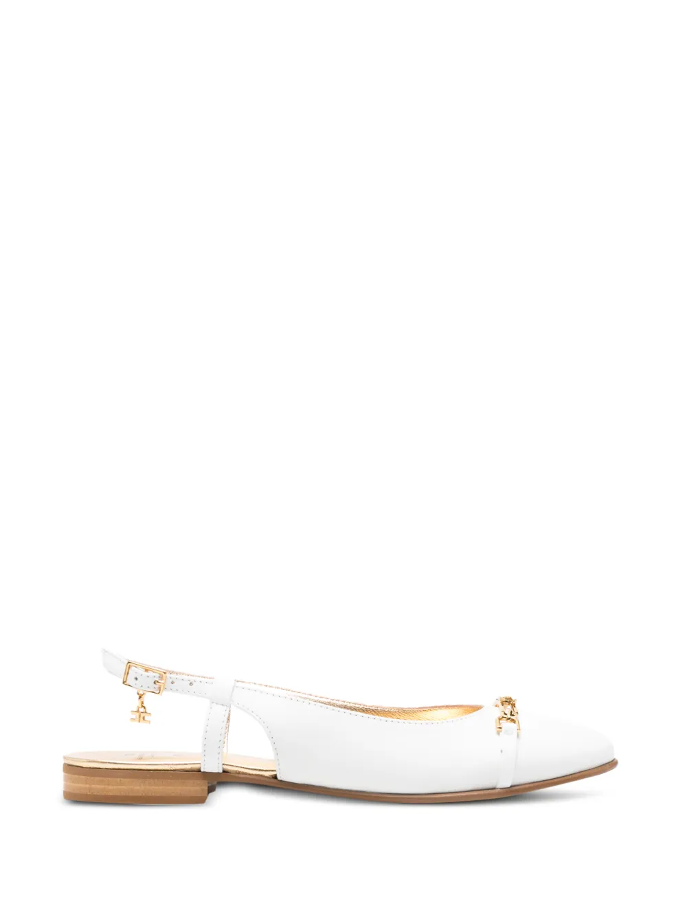 Elisabetta Franchi Kids logo-detail flat pumps - Bianco