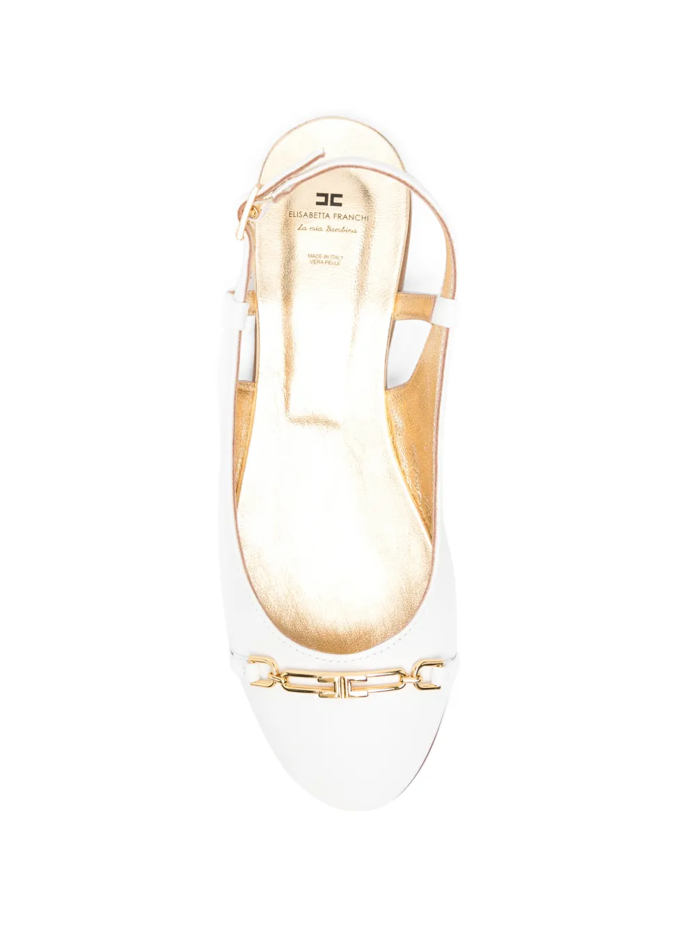 Elisabetta Franchi Kids Platte pumps met logodetail Wit