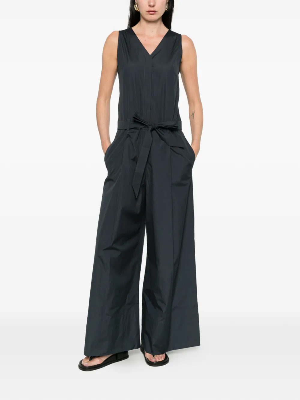 'S Max Mara Jumpsuit met ceintuur en V-hals Blauw