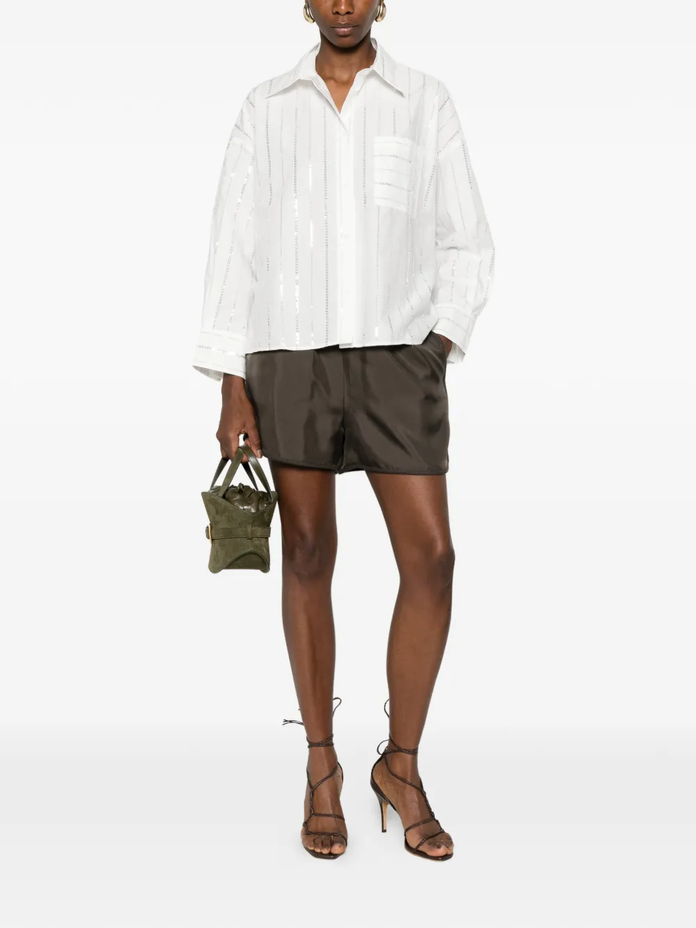  Pennyblack Chest-pocket Striped Shirt - White 
