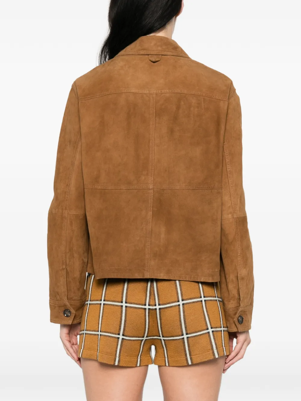 Pennyblack Buttoned Flap-pocket Jacket In Brown