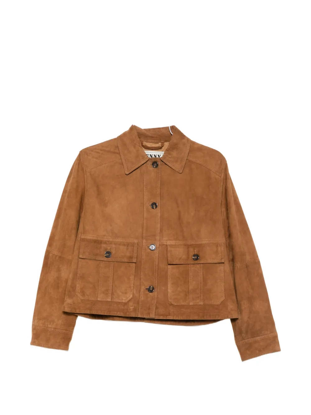 Pennyblack Buttoned Flap-pocket Jacket In Brown