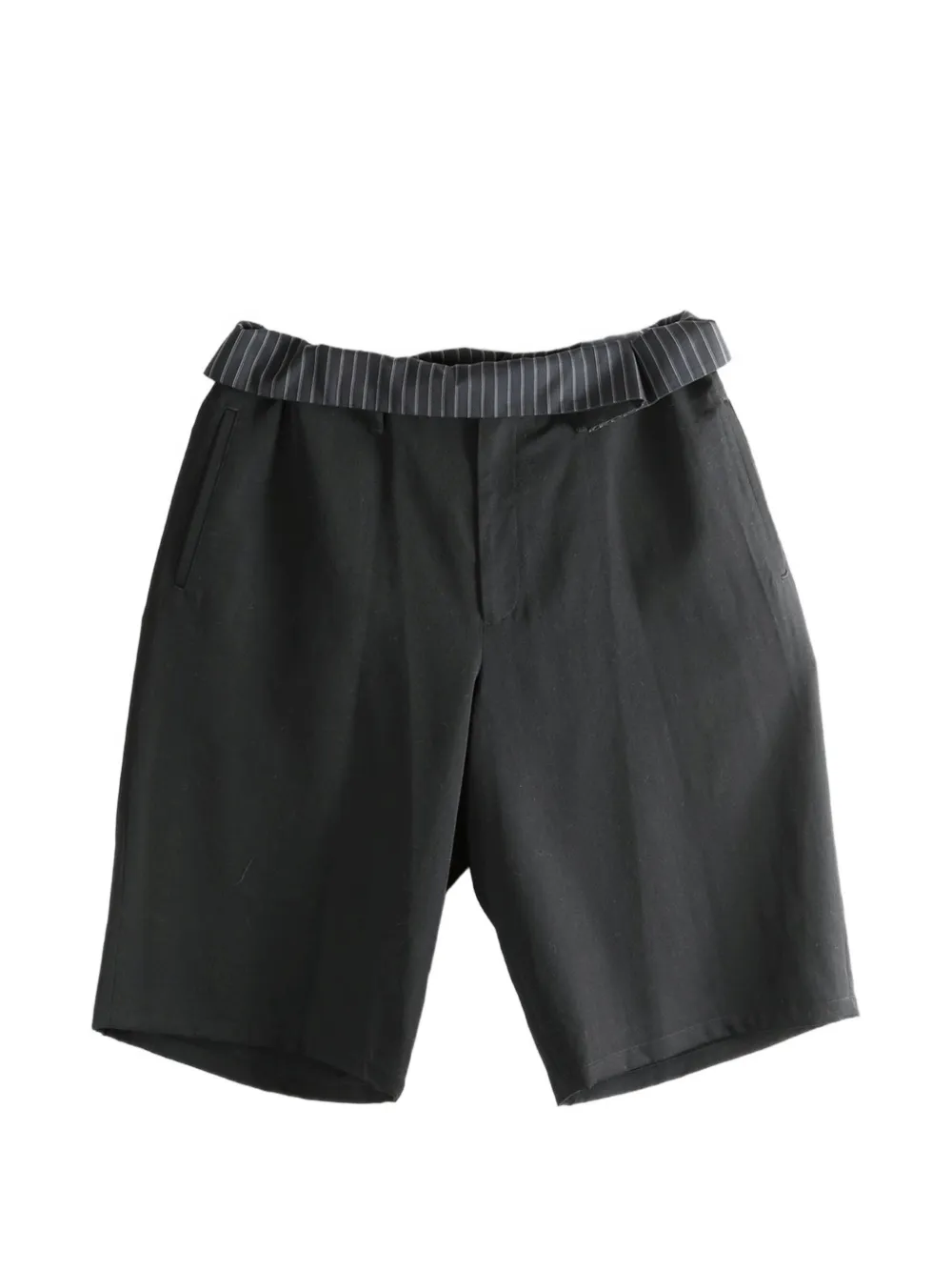 Yohji Yamamoto striped-waistband cropped trousers - Nero