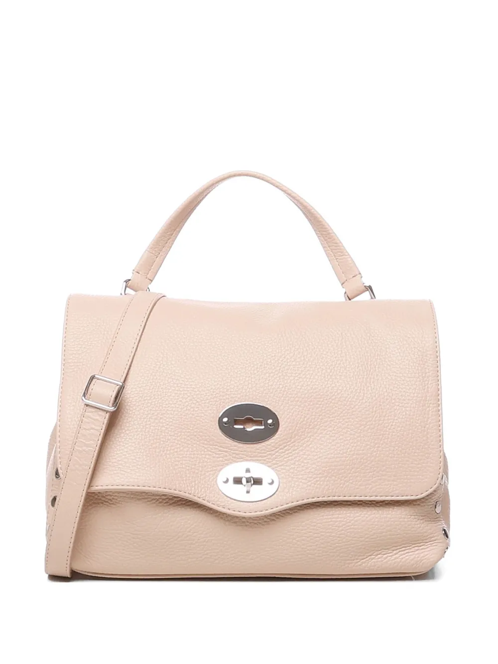 Zanellato turnlock studded leather tote bag - Toni neutri