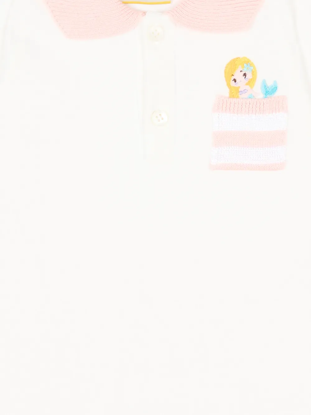  Gensami Kids Embroidered-mermaid Romper - Neutrals 