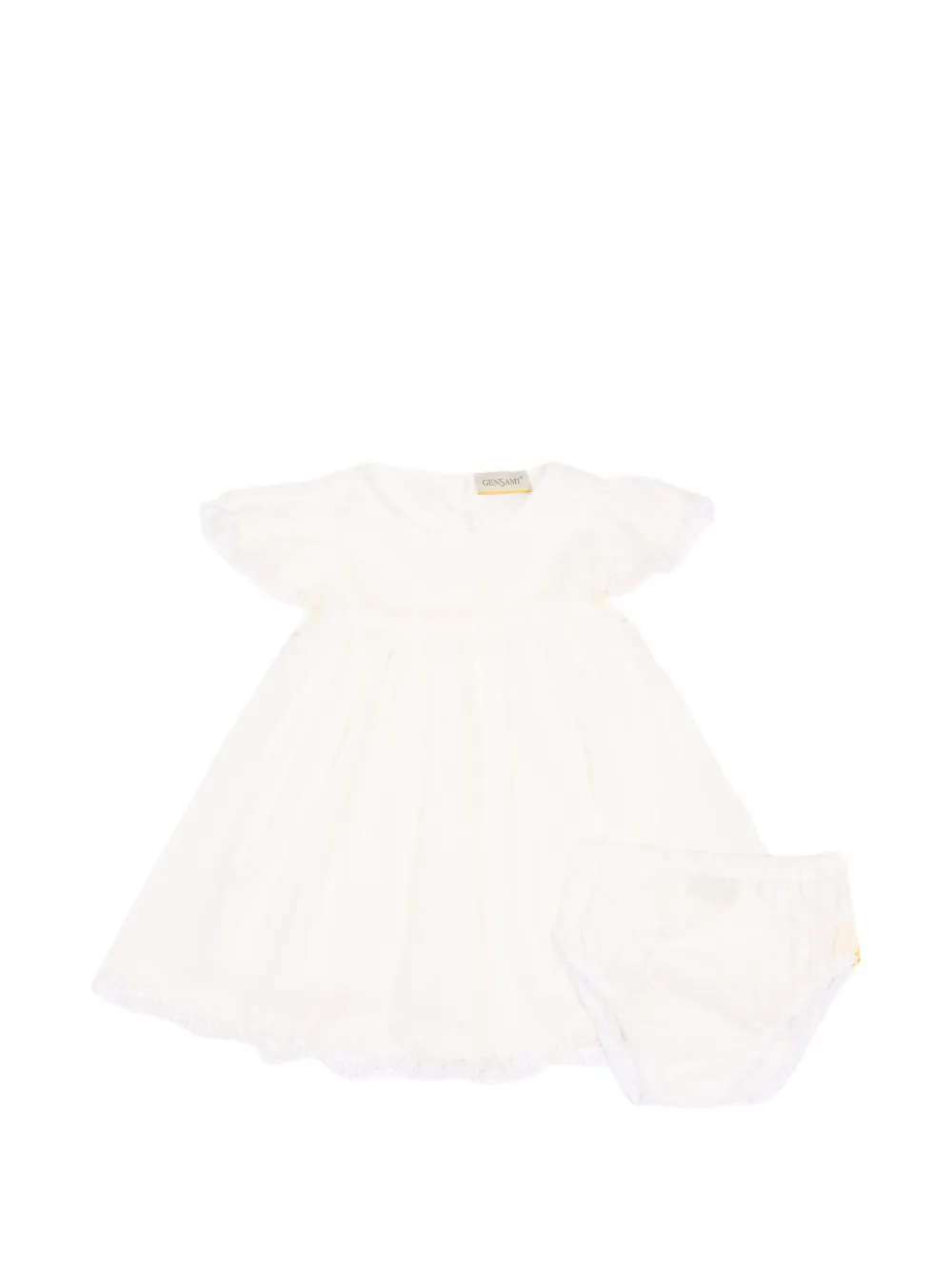 Lace-Detail Short-Sleeve Dress