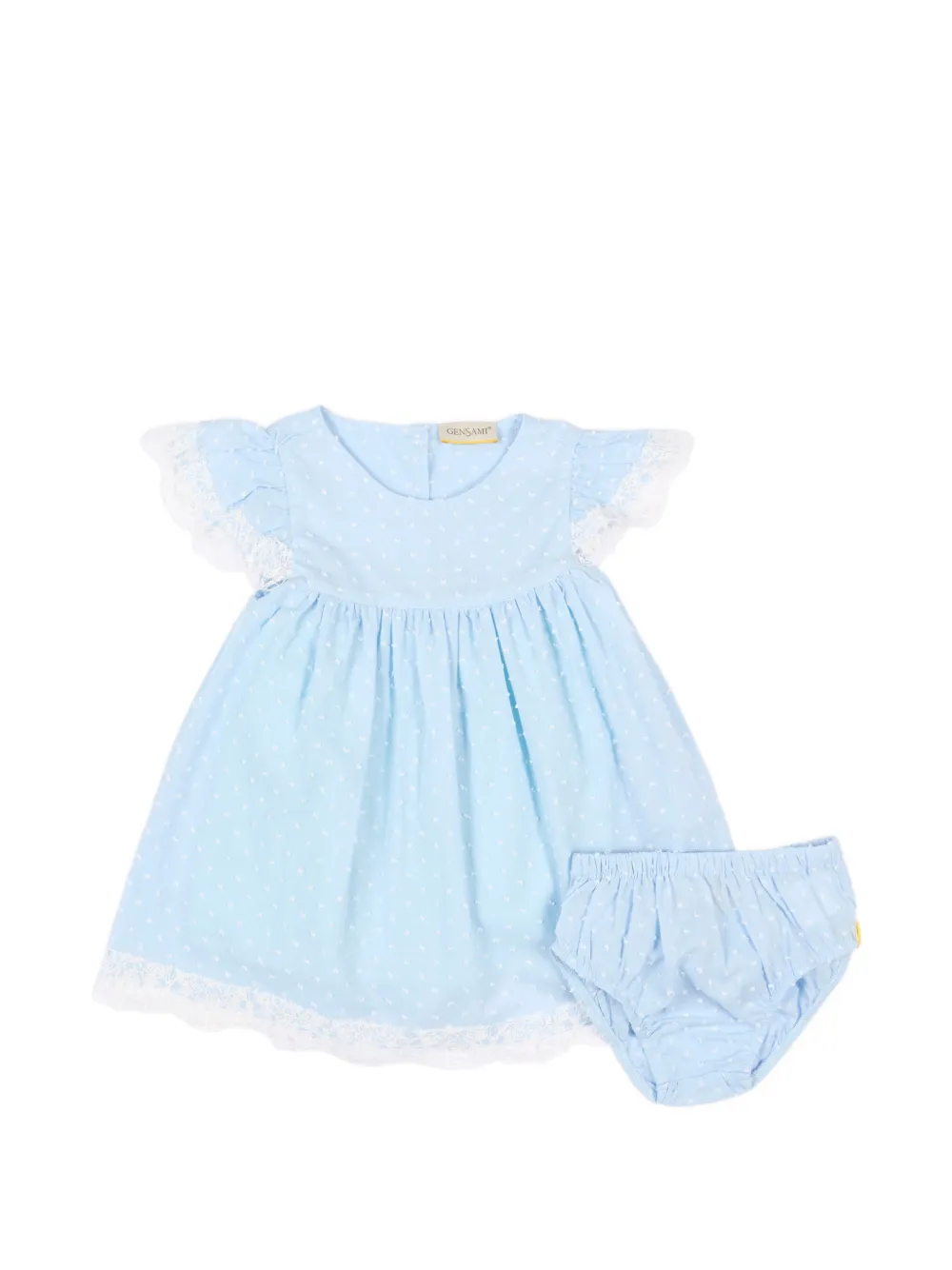 Gensami kids Jurk met ruches en kant Blauw