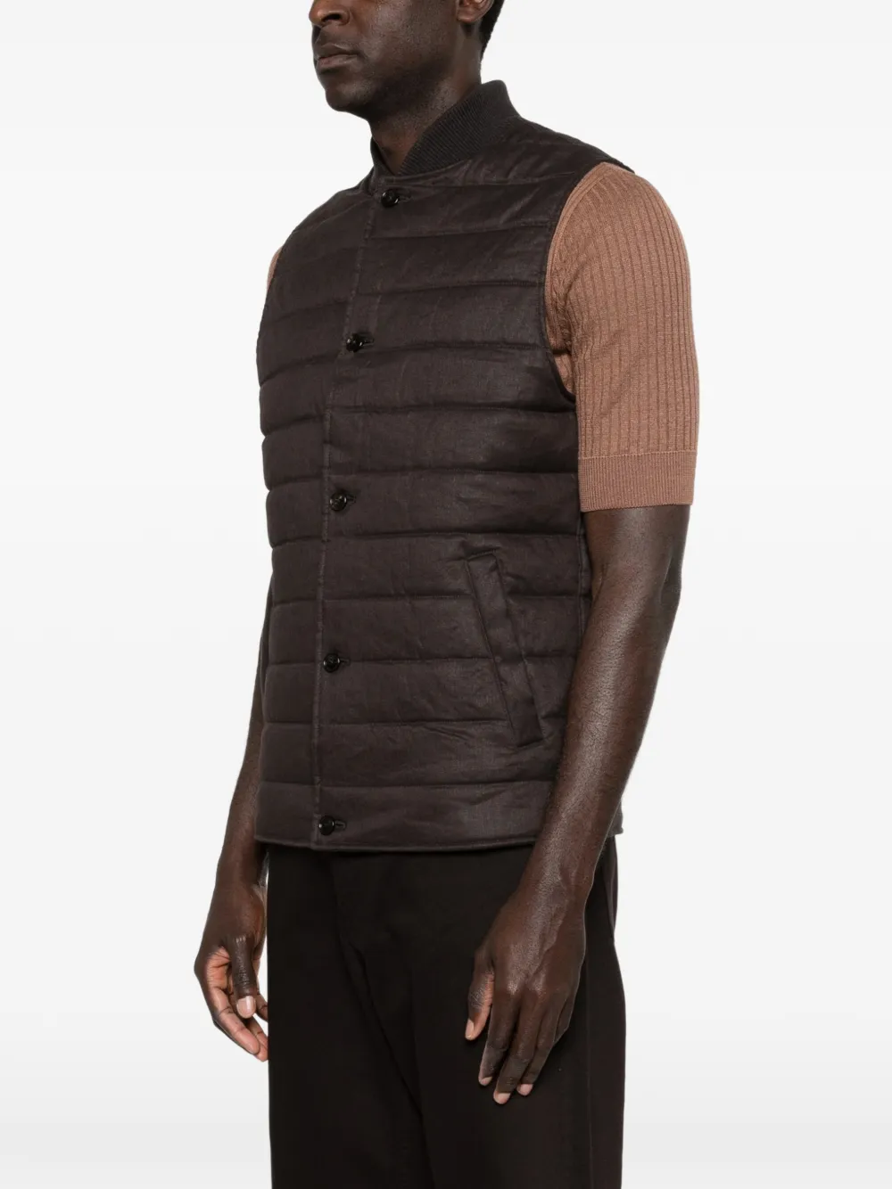 Profuomo Gewatteerde bodywarmer Bruin