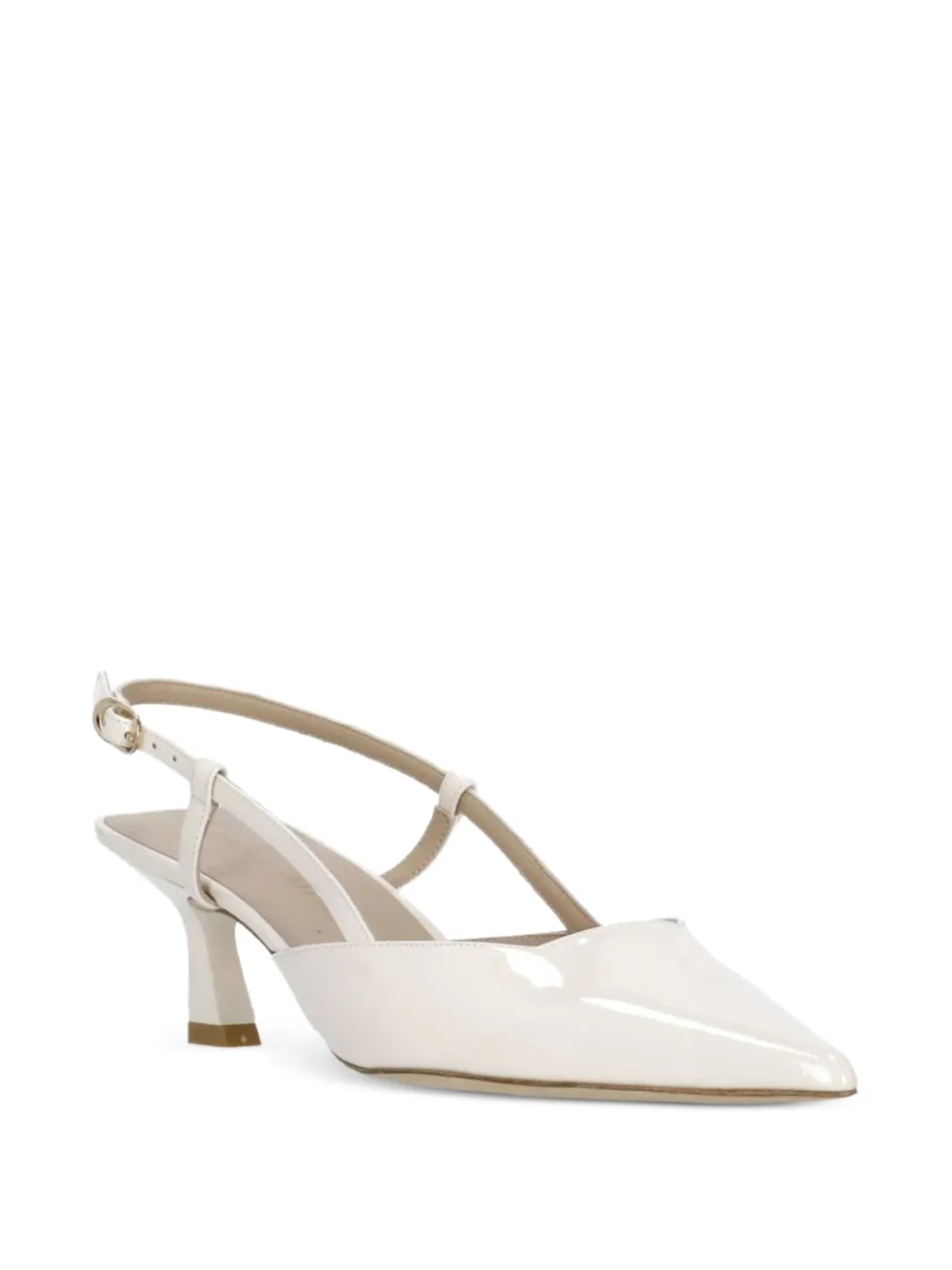  Stuart Weitzman Vinnie 50 Slingback Pumps - White 