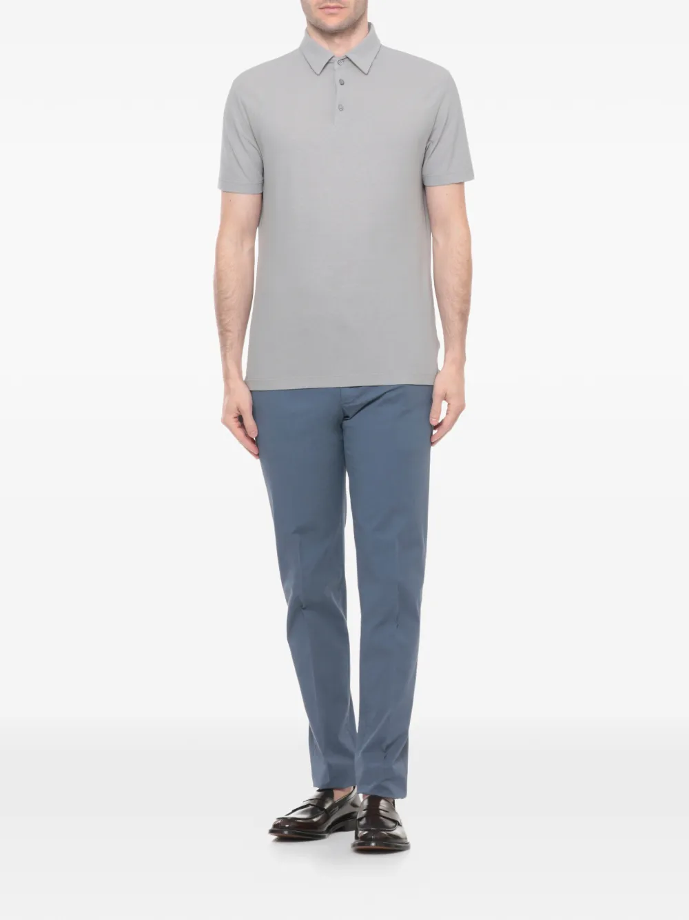 Zanone Poloshirt met korte mouwen Grijs