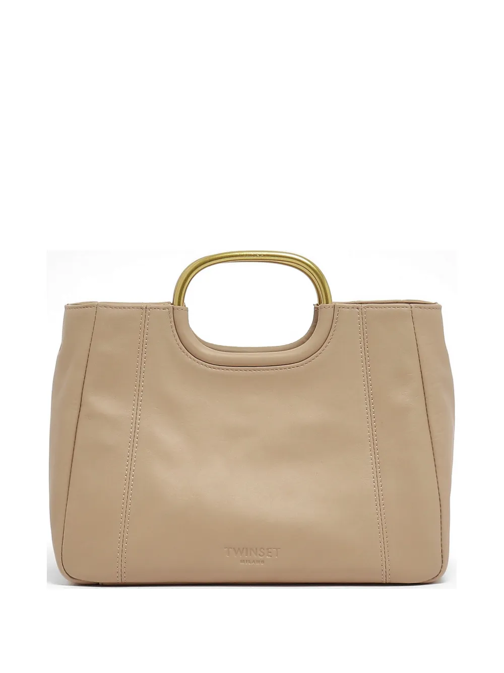 TWINSET metal-handle leather tote bag - Toni neutri