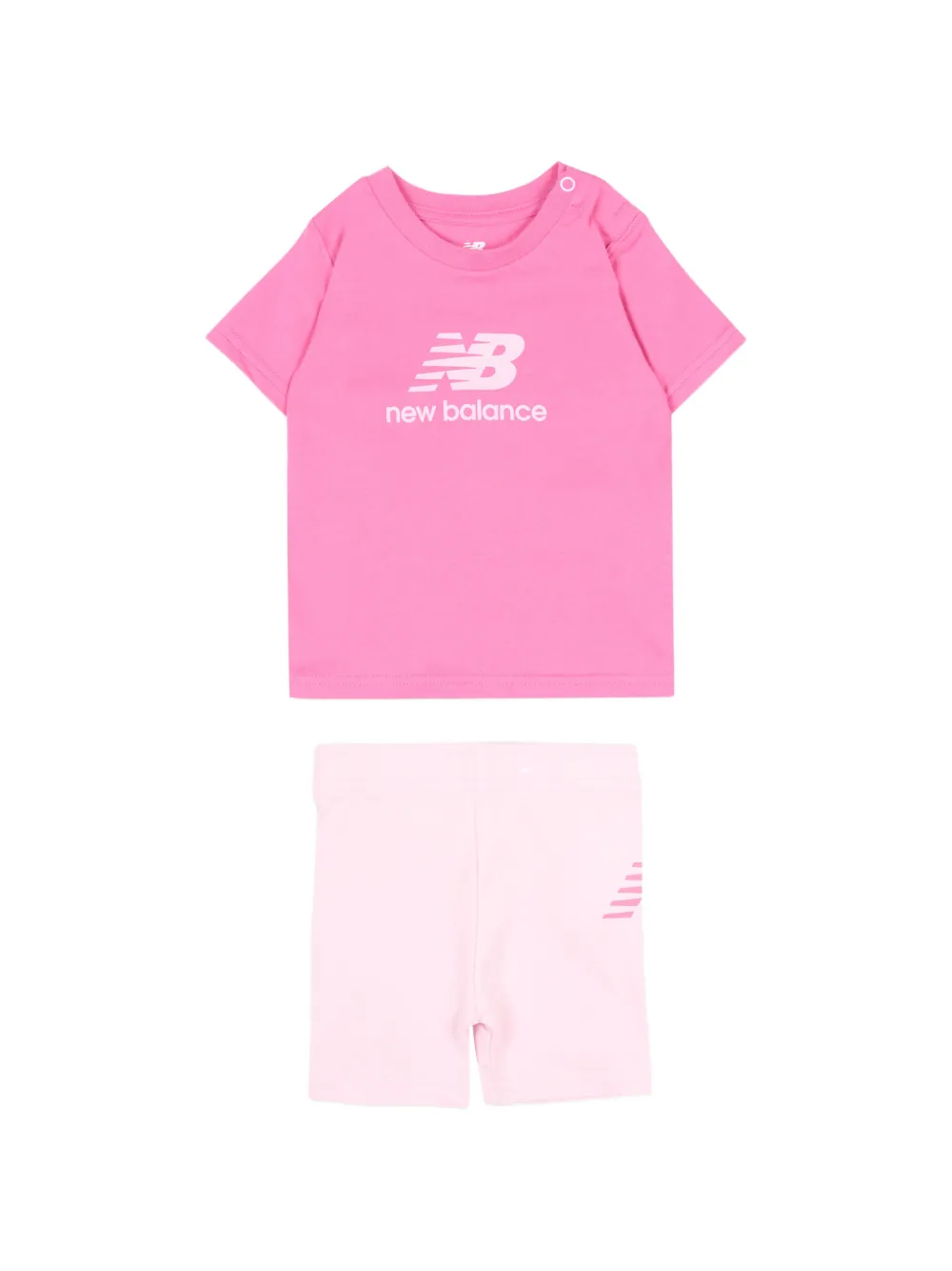 New Balance Kids logo-print short set - Rosa