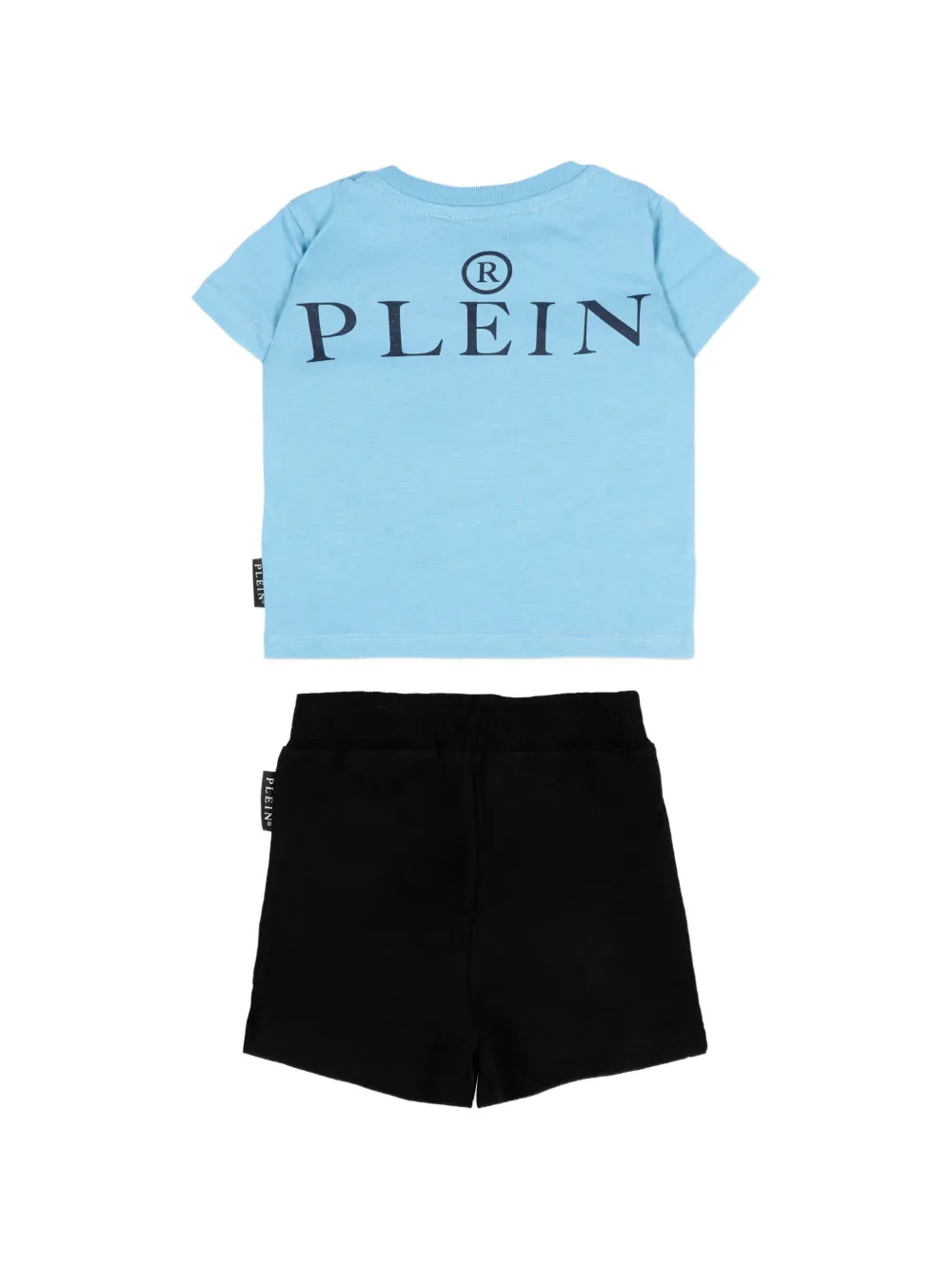 Philipp Plein Junior Shortsset met doodskopprint Blauw