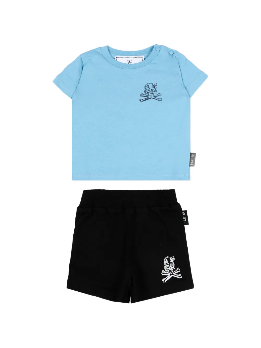 Philipp Plein Junior skull-graphic shorts set - Blu