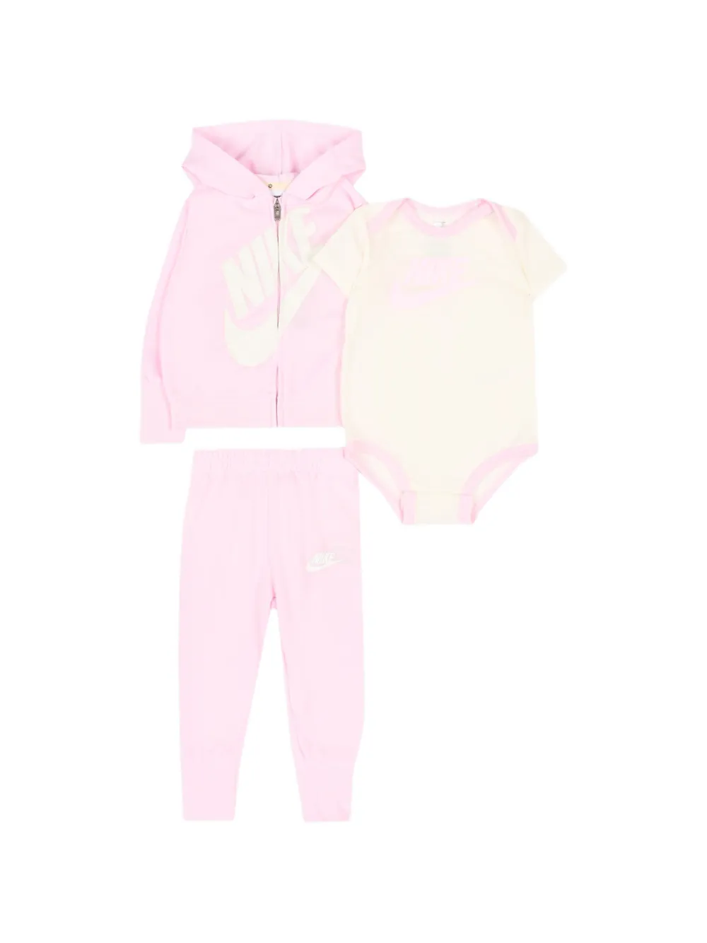 Nike Kids hooded babygrow set - Rosa