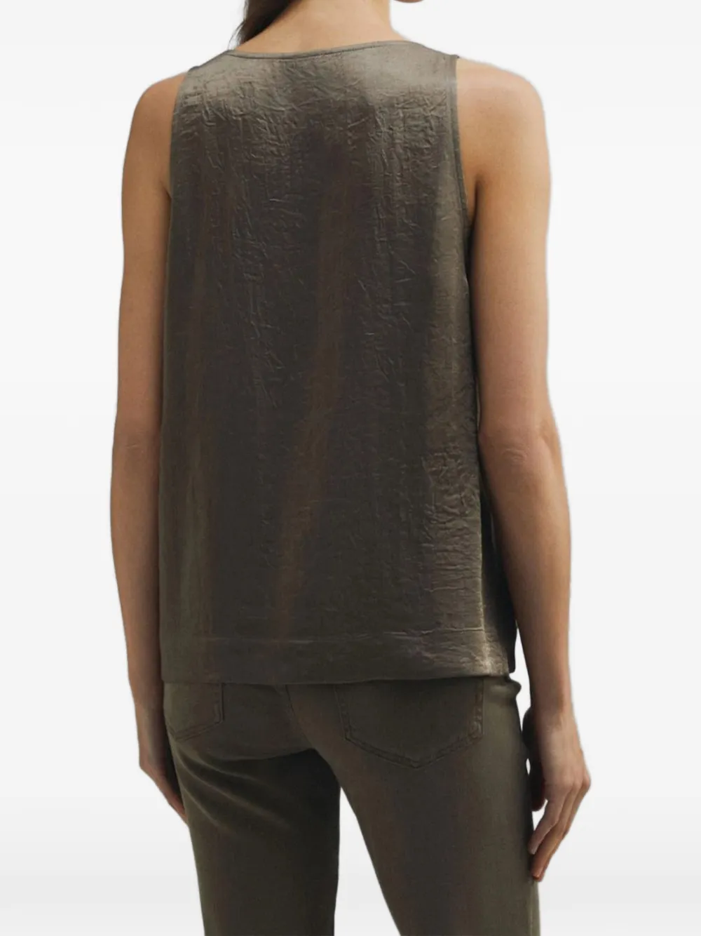 Marella Tanktop met bloemenpatch Groen
