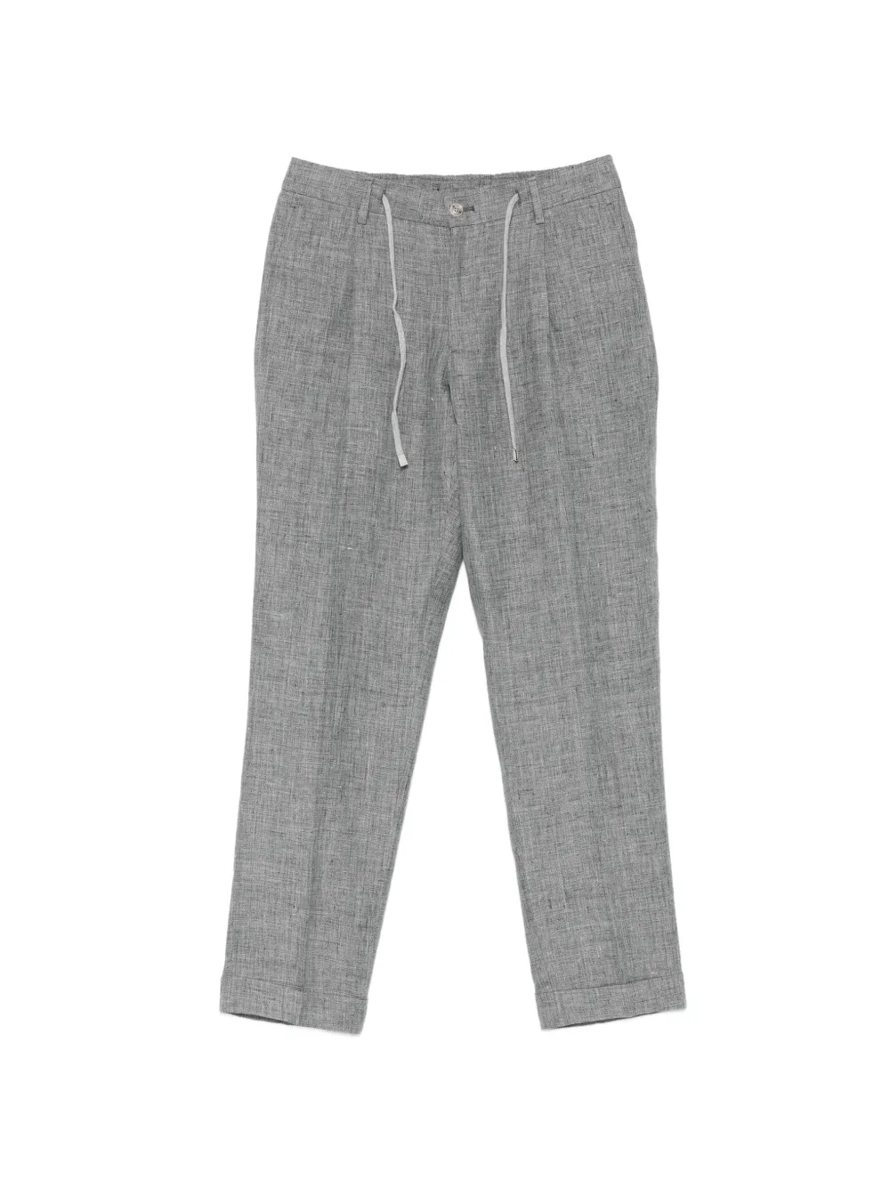 Barba Roma drawstring-waistband pleated trousers - Grigio