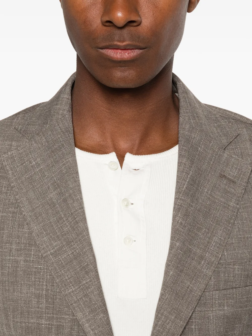 Barba Blazer met enkele rij knopen Bruin