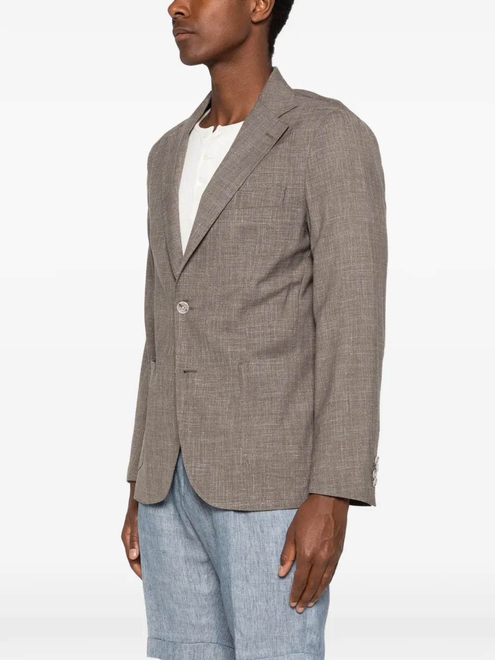 Barba Blazer met enkele rij knopen Bruin
