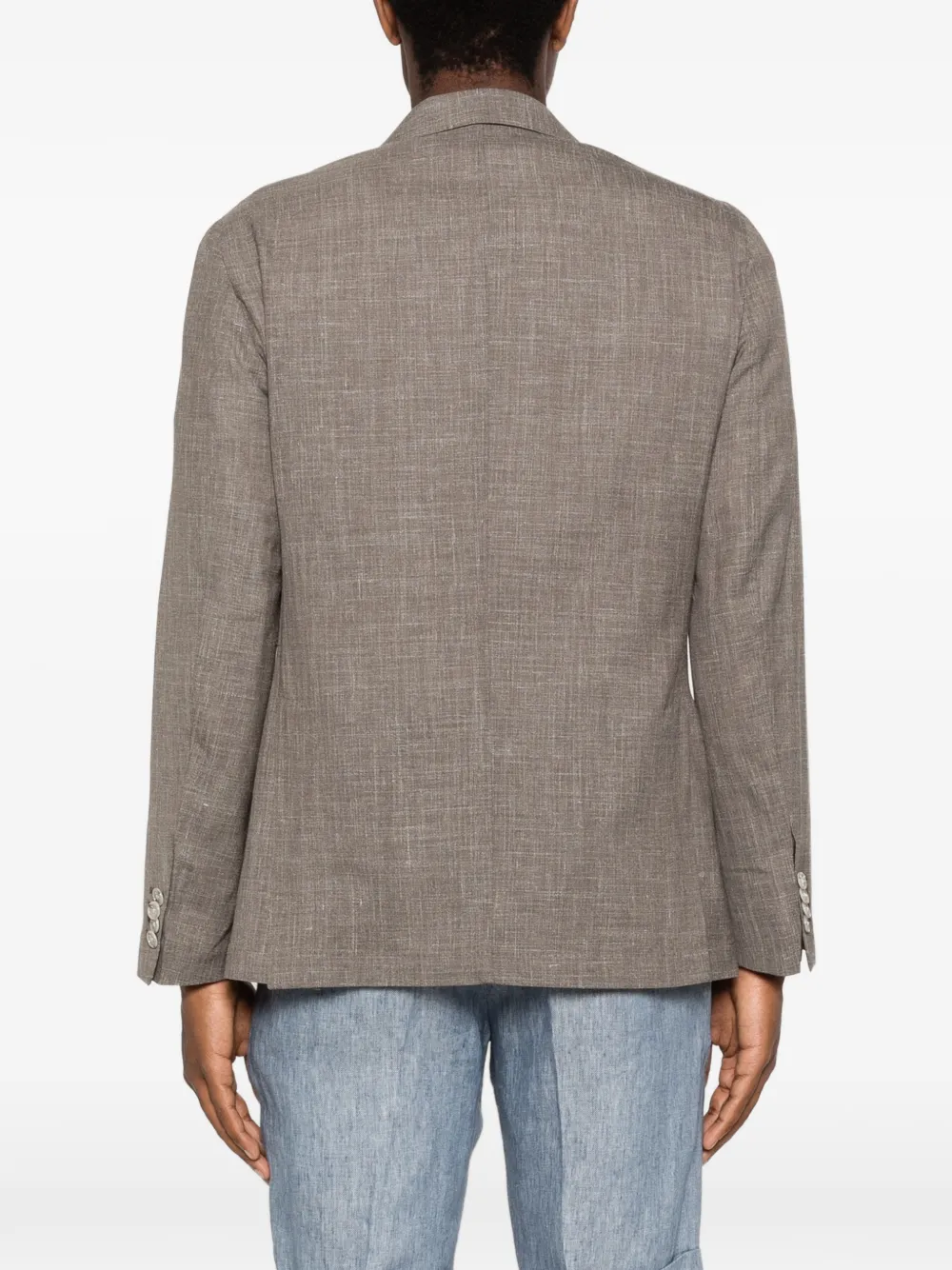 Barba Blazer met enkele rij knopen Bruin