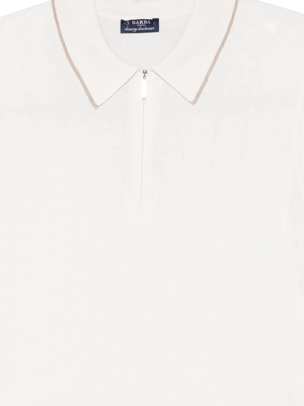 Barba Poloshirt met contrasterende afwerking Beige