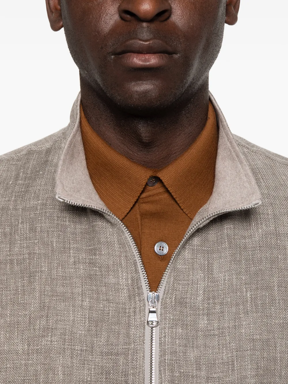 Barba Jack met elastische afwerking en rits Grijs