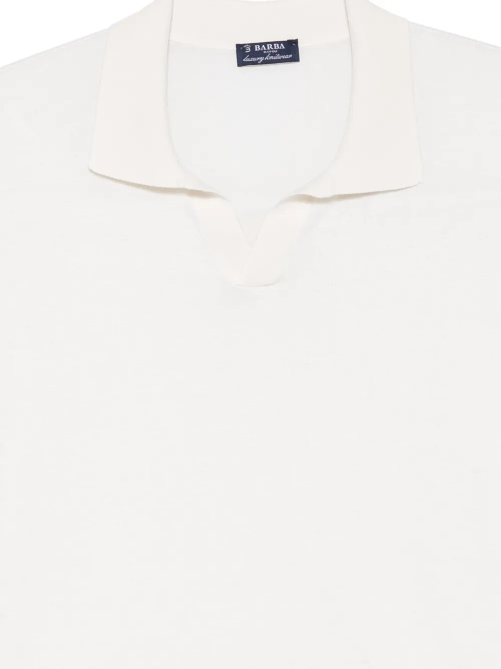 Barba Fijngebreid T-shirt met V-hals Beige