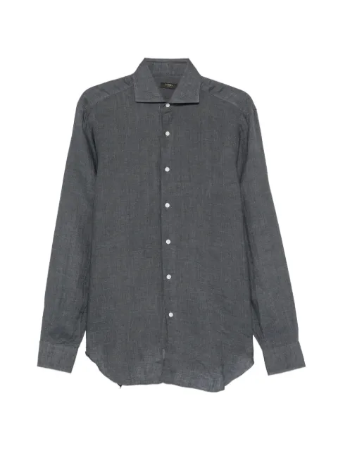 Barba slub-texture long-sleeve shirt