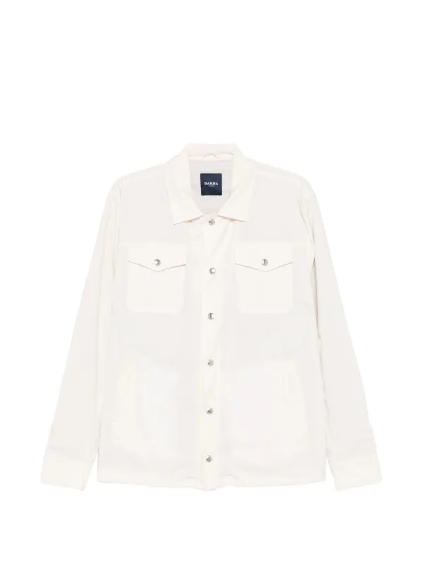 Barba Press-stud Flap-pocket Shirt Jacket in Neutrals