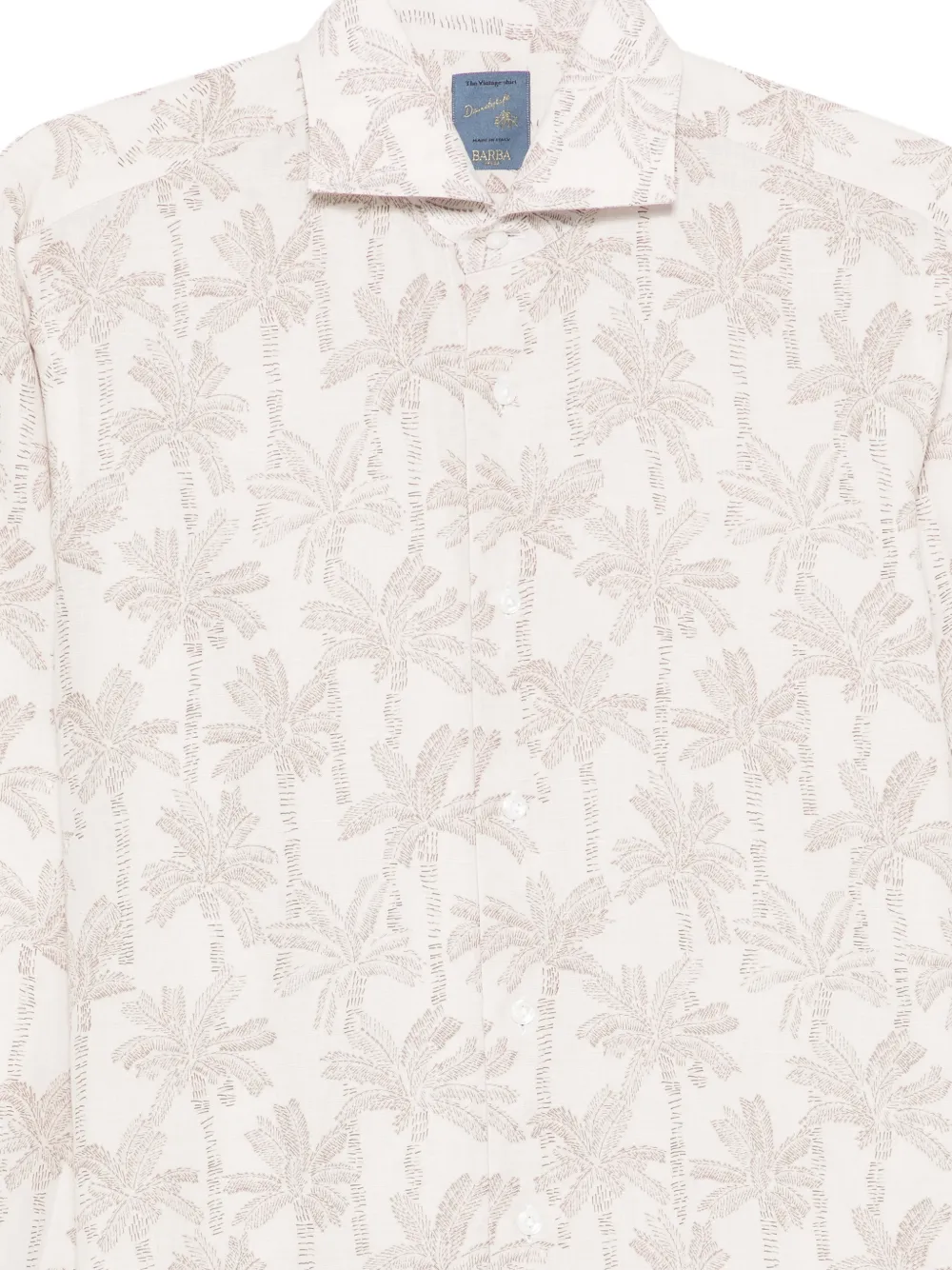 Barba Overhemd met palmboomprint Beige