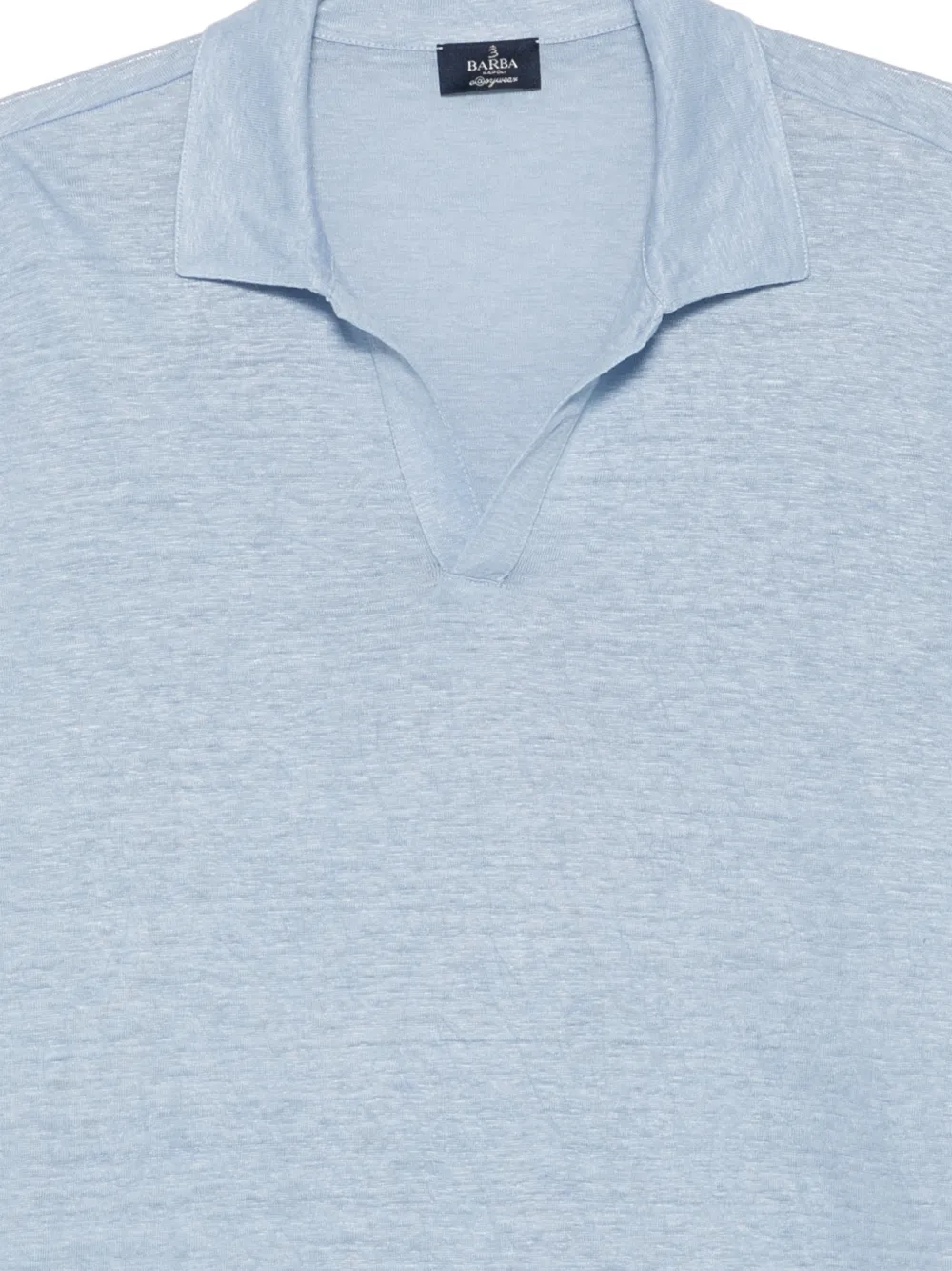 Barba T-shirt met polokraag en lange mouwen Blauw
