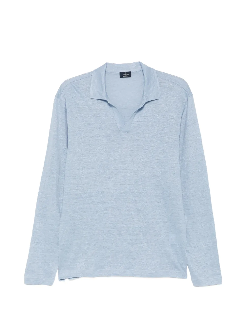 Barba long-sleeve polo-collar T-shirt - Blu