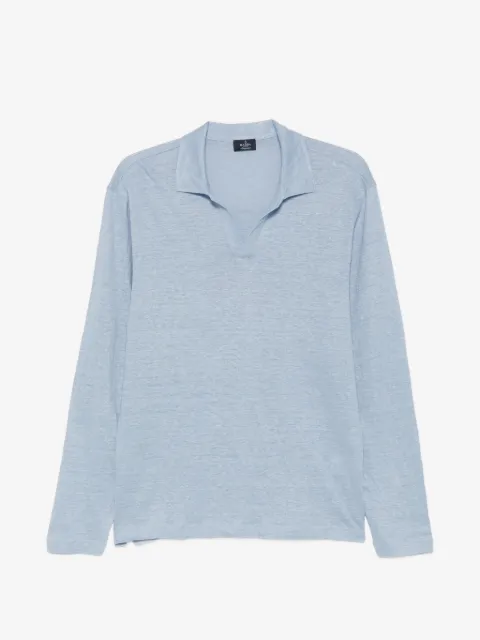 Barba long-sleeve polo-collar T-shirt